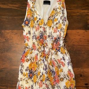 Cynthia Rowley pleated flower mini dress